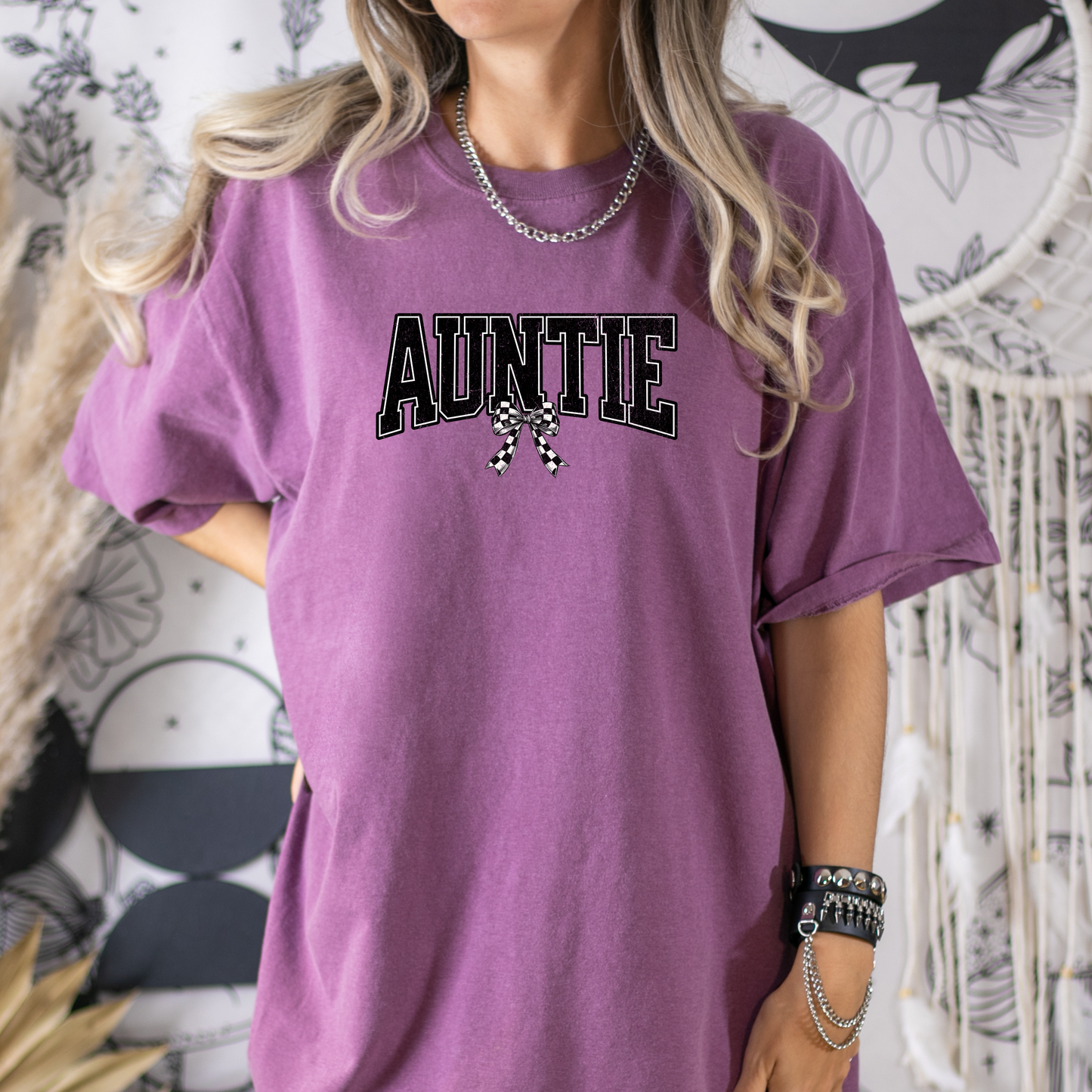 Auntie with Checkered Bow