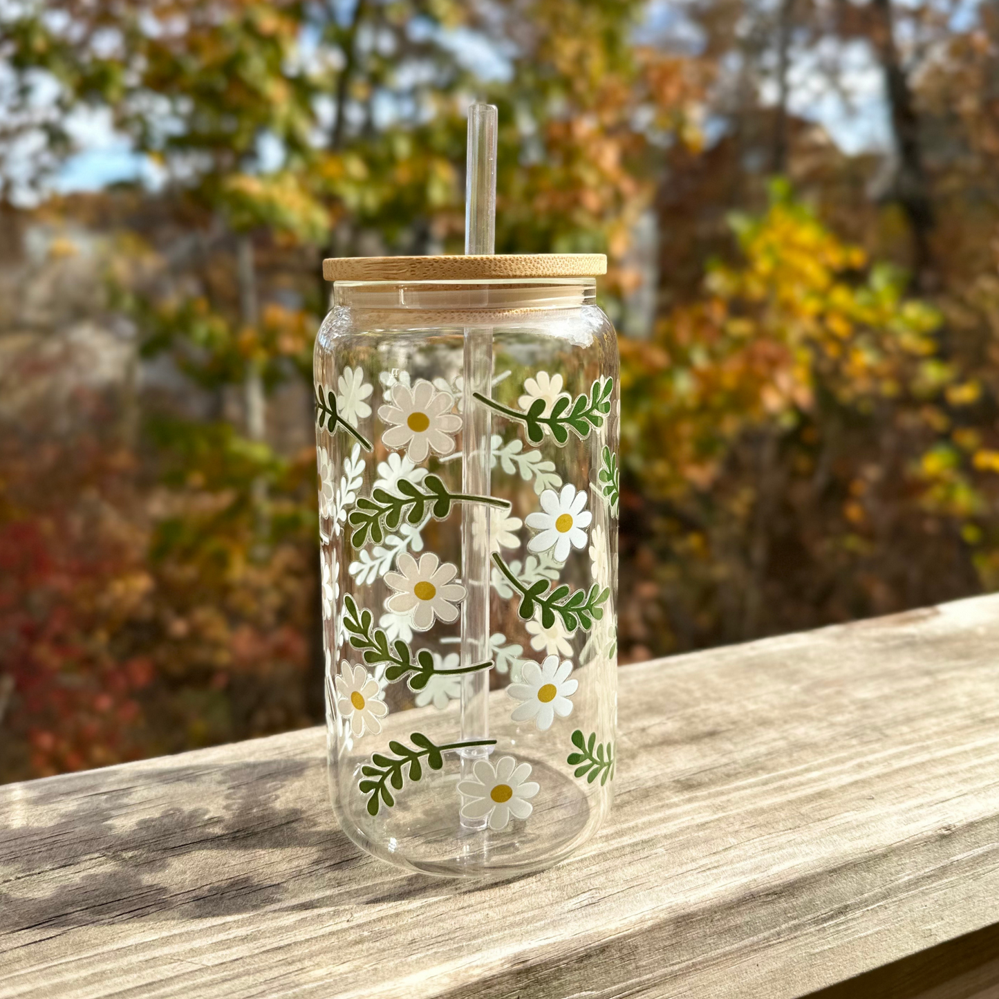 Daisy Flower Glass Cup