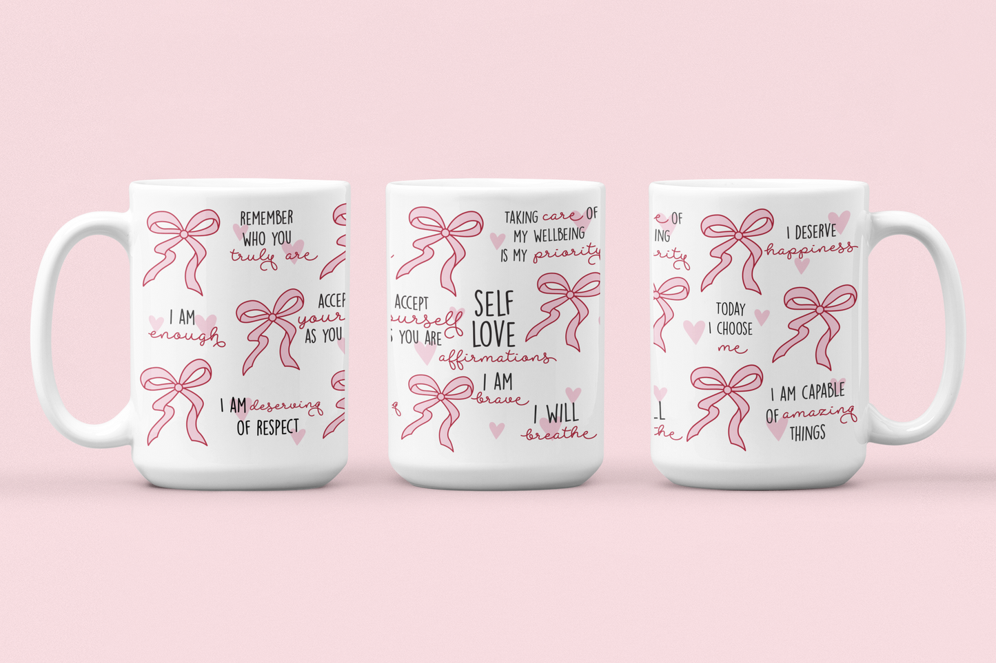 Self Love Pink Bow Mug